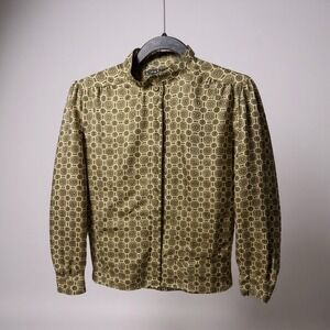 La Chine Classic by Galinda Wang Women's Blouse Geometric Print Button Up 10